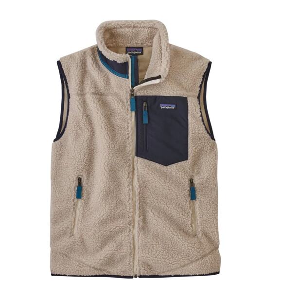 Patagonia Classic Retro-X Fleece Vest Natural Navy Blue Small - Picture 1 of 4